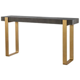 Kea Brass/Woodtone Contemporary Console Table