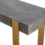 Kea Brass/Woodtone Contemporary Console Table