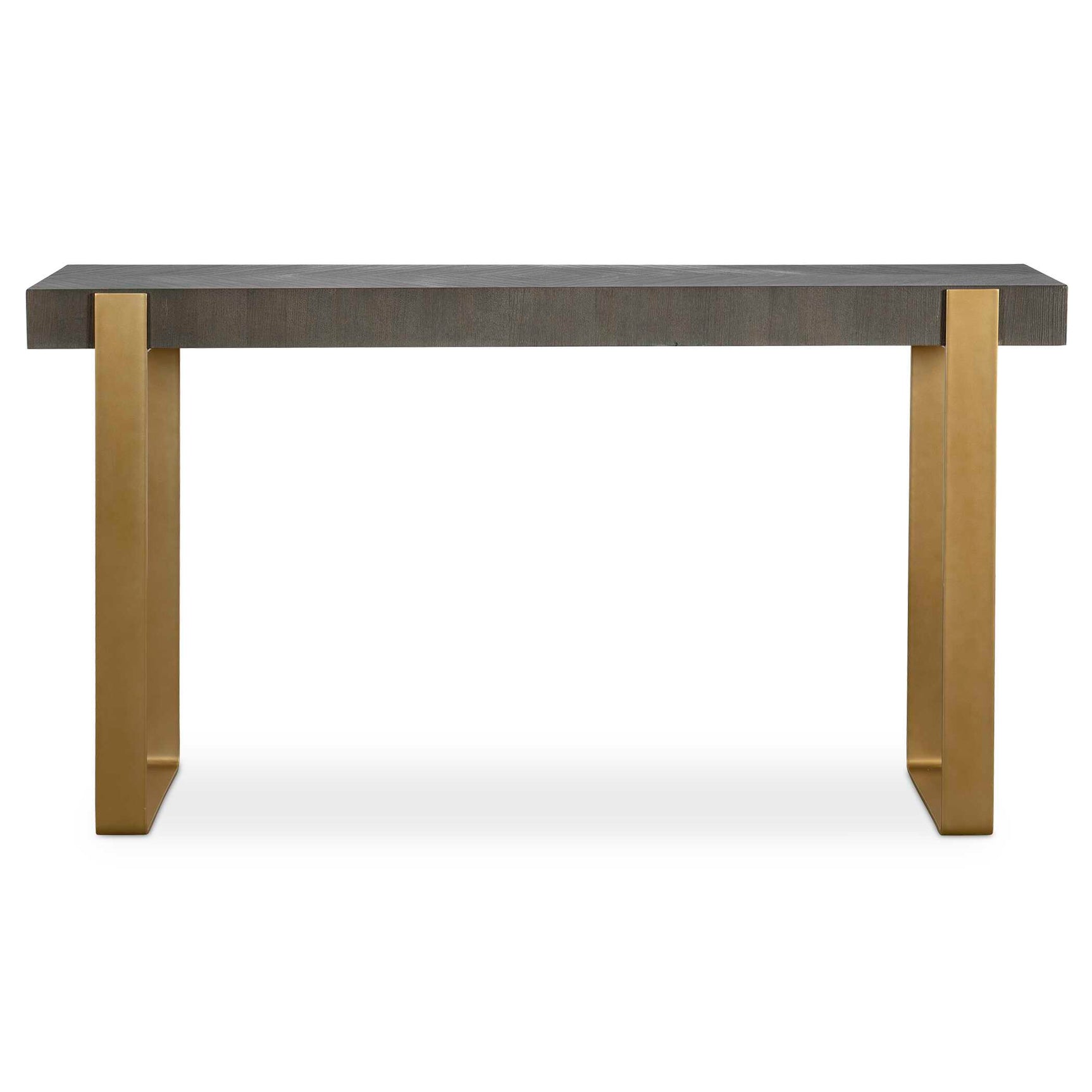 Kea Brass/Woodtone Contemporary Console Table