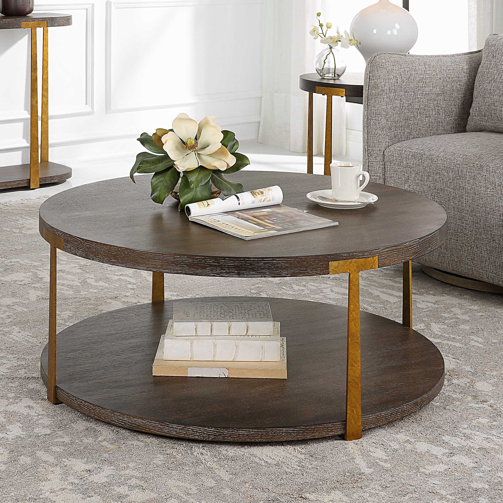 Palisade Woodtone Round Wood Coffee Table