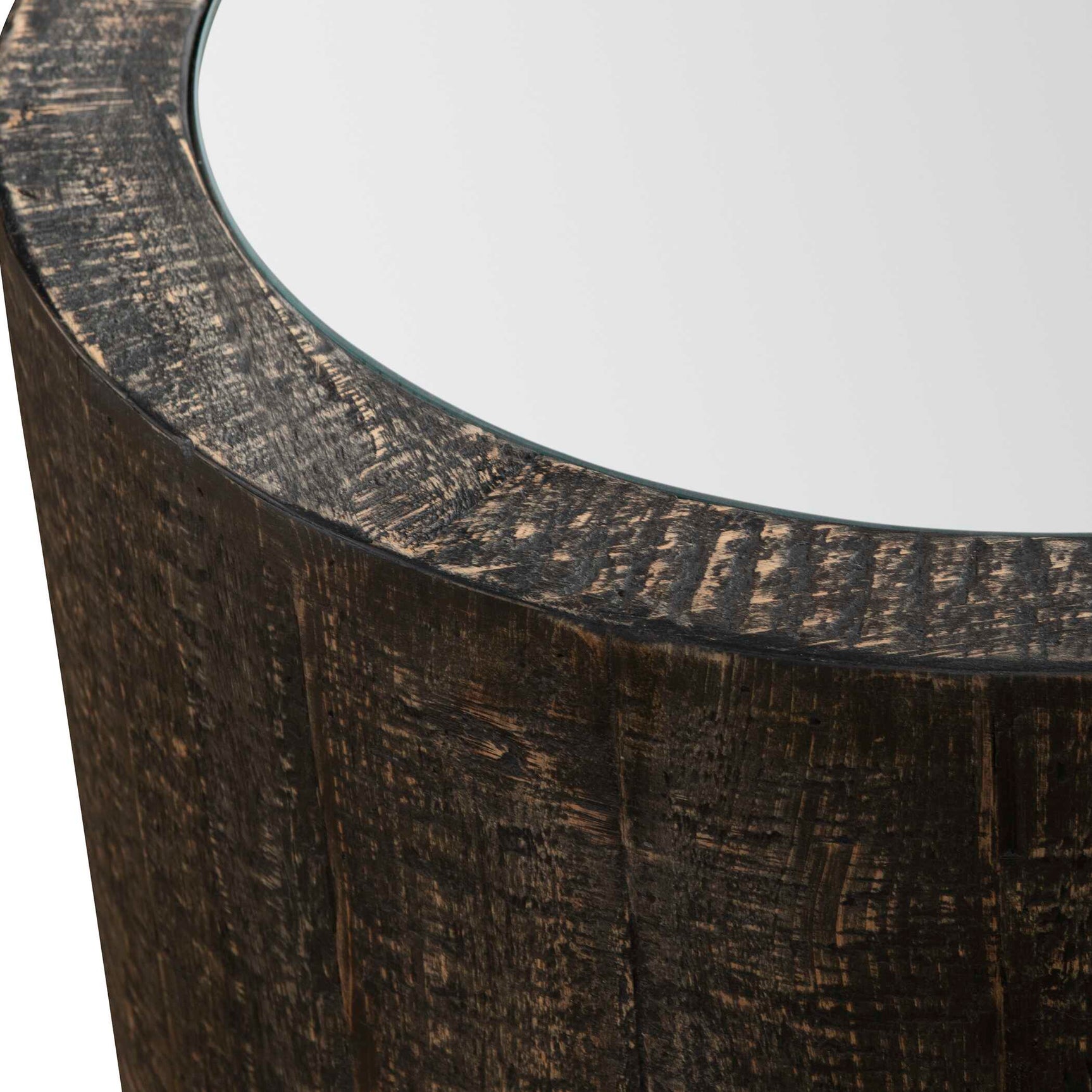 Sequoia Woodtone Mirrored Drum Table