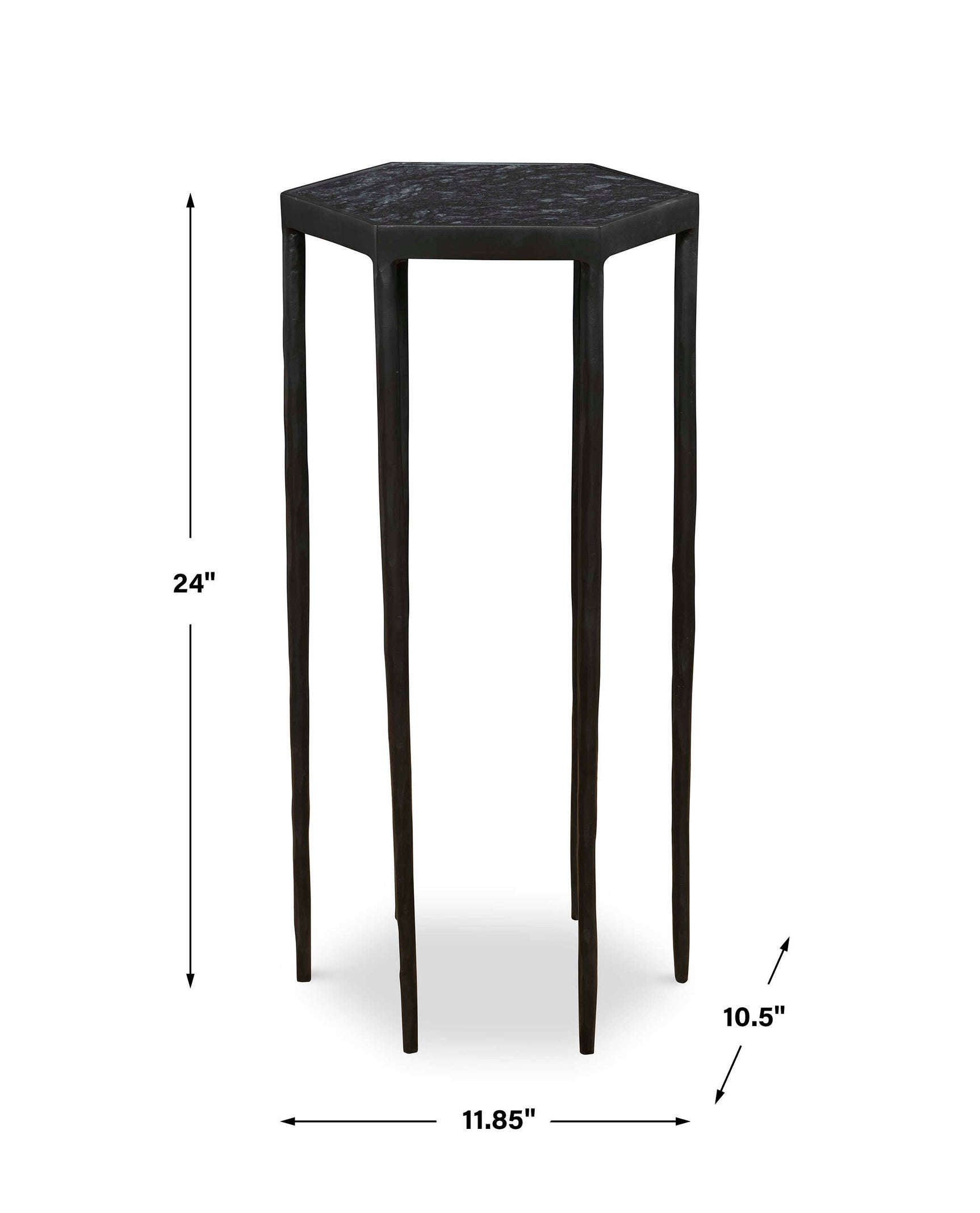 Aviary Black Hexagonal Accent Table