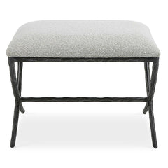 Brisby Gray Fabric Small Bench - Ornate Home