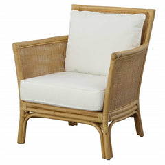 Pacific White/Woodtone Rattan Armchair - Ornate Home