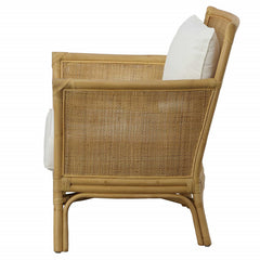 Pacific White/Woodtone Rattan Armchair - Ornate Home