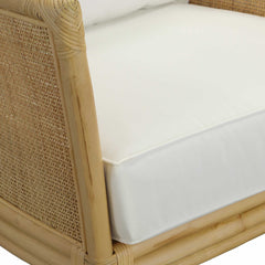 Pacific White/Woodtone Rattan Armchair - Ornate Home