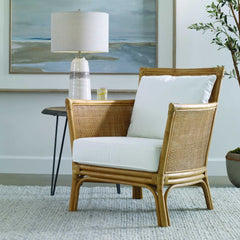 Pacific White/Woodtone Rattan Armchair - Ornate Home