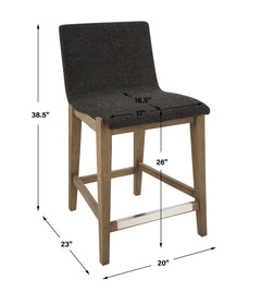 Klemens Chocolate Counter Stool - Ornate Home
