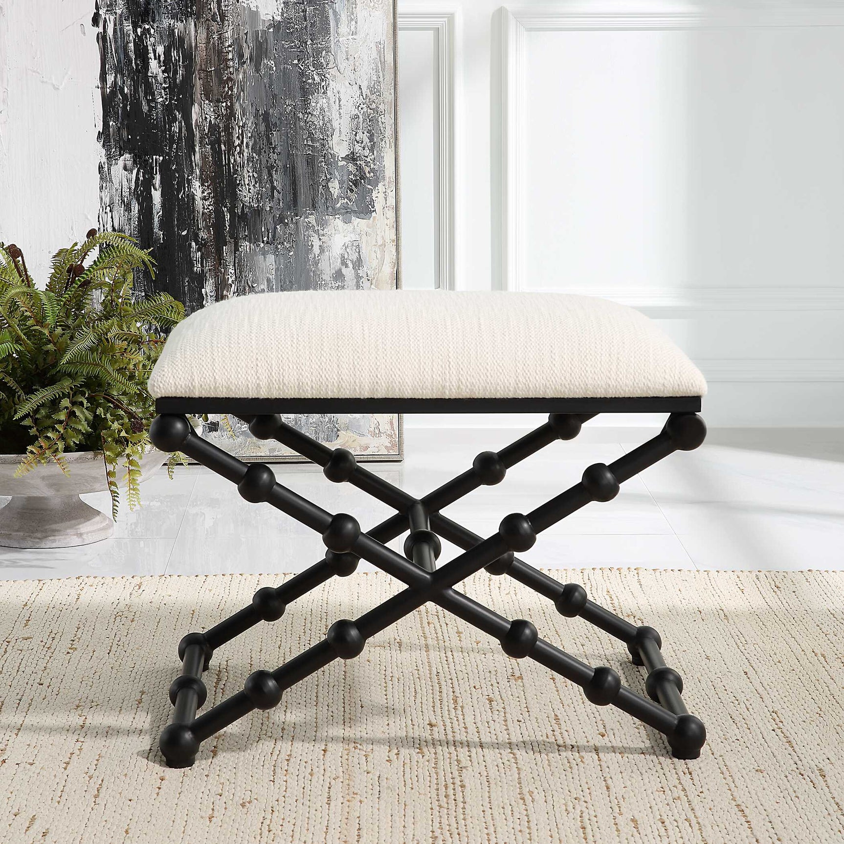 Iron Drops Black/White Small Bench