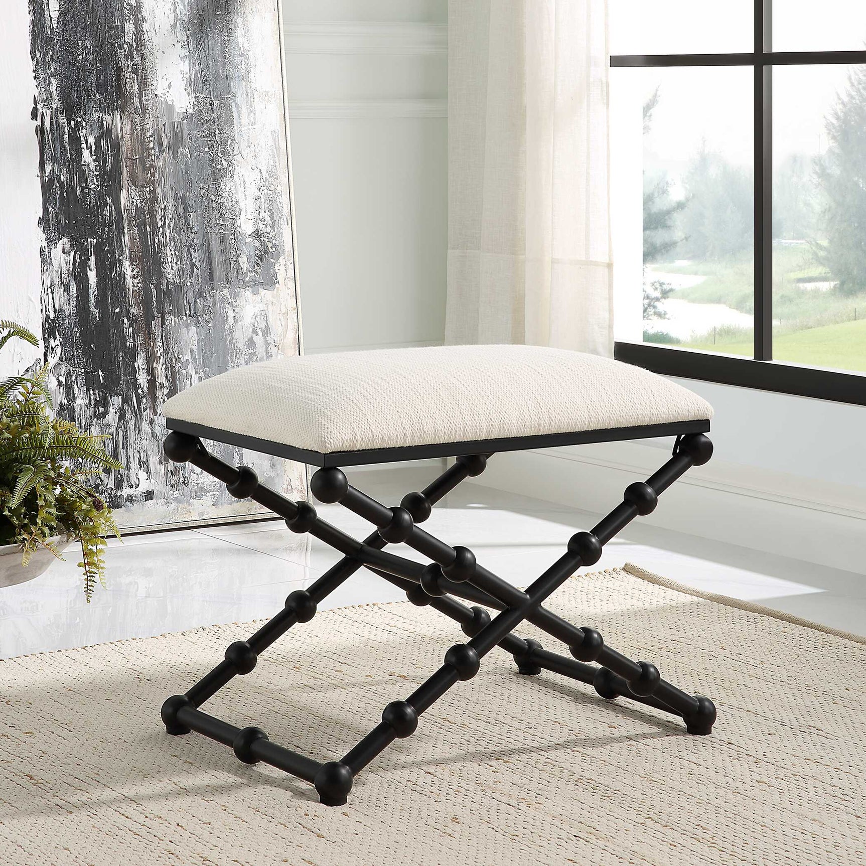 Iron Drops Black/White Small Bench