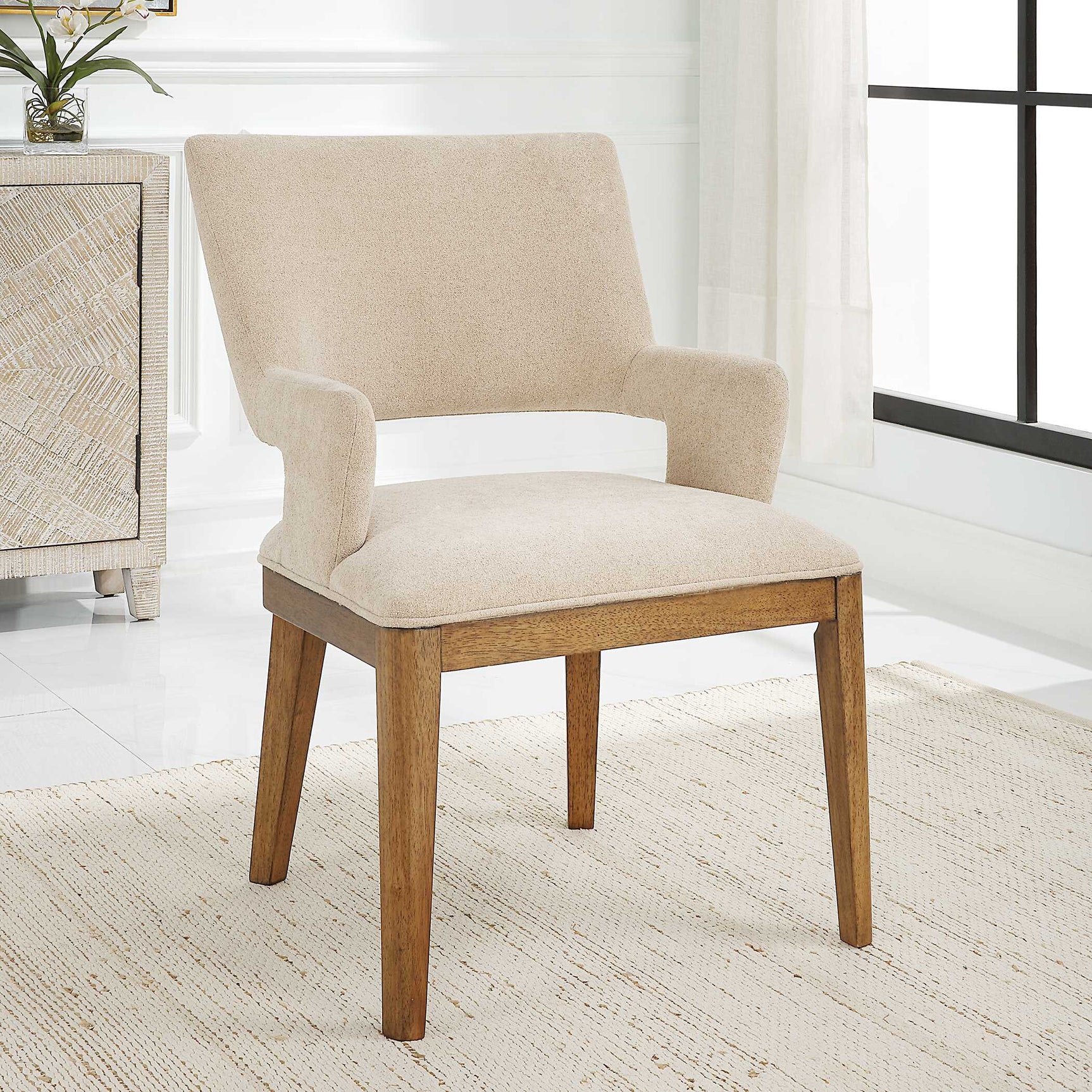 Aspect Brown Mid-Century Dining Chair