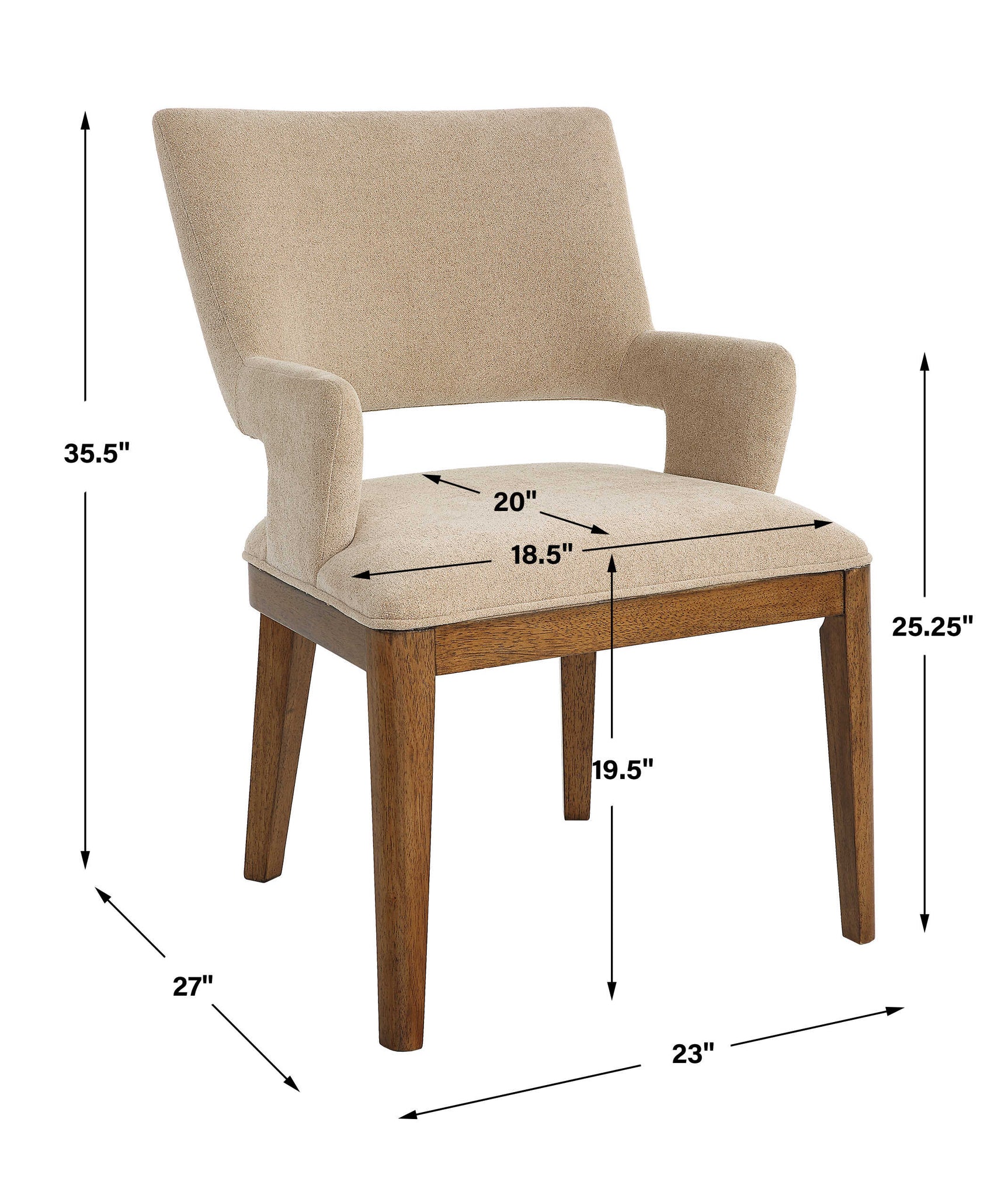 Aspect Brown Mid-Century Dining Chair