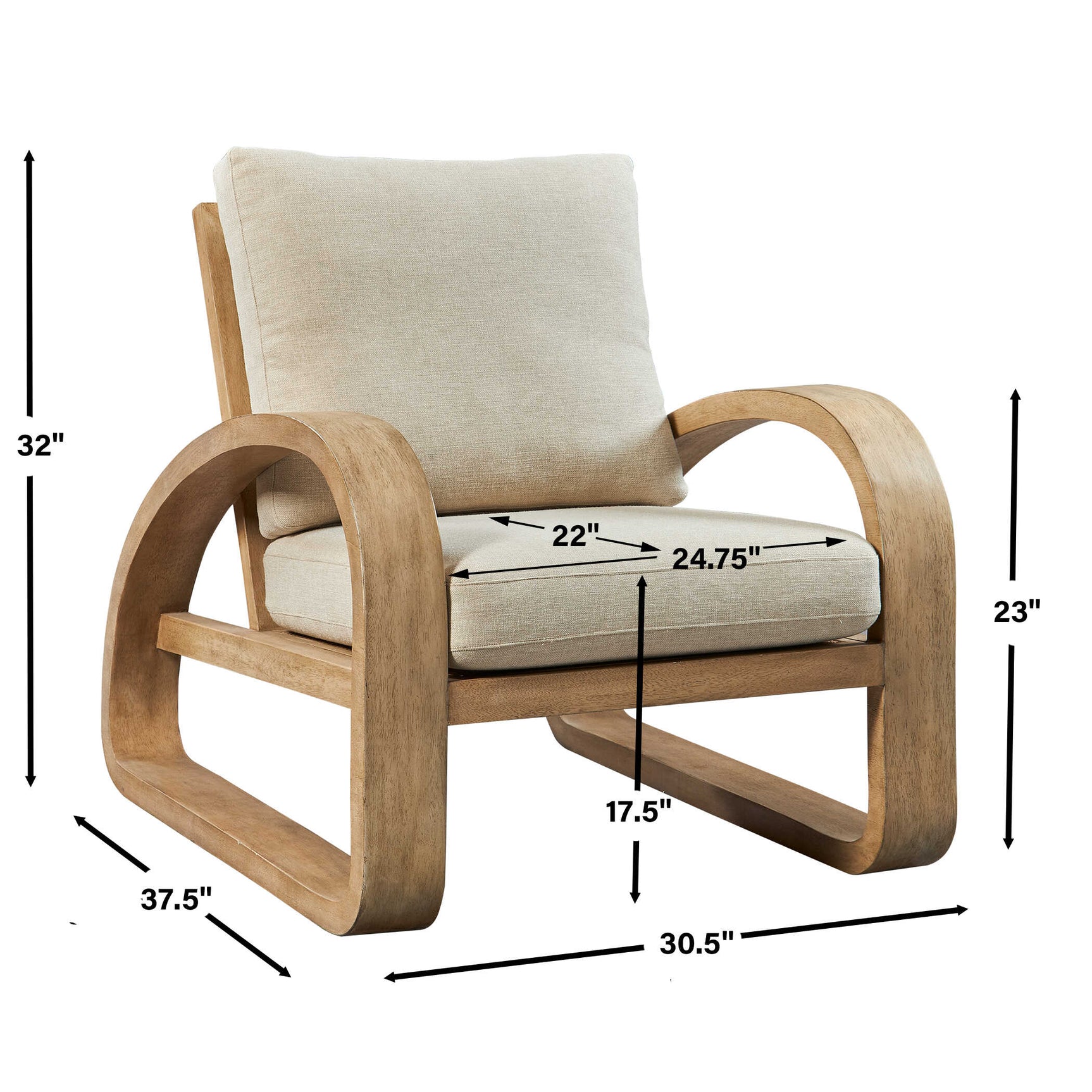 Barbora Woodtone Wooden Accent Chair