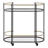Andre Black/Brass Iron Bar Cart