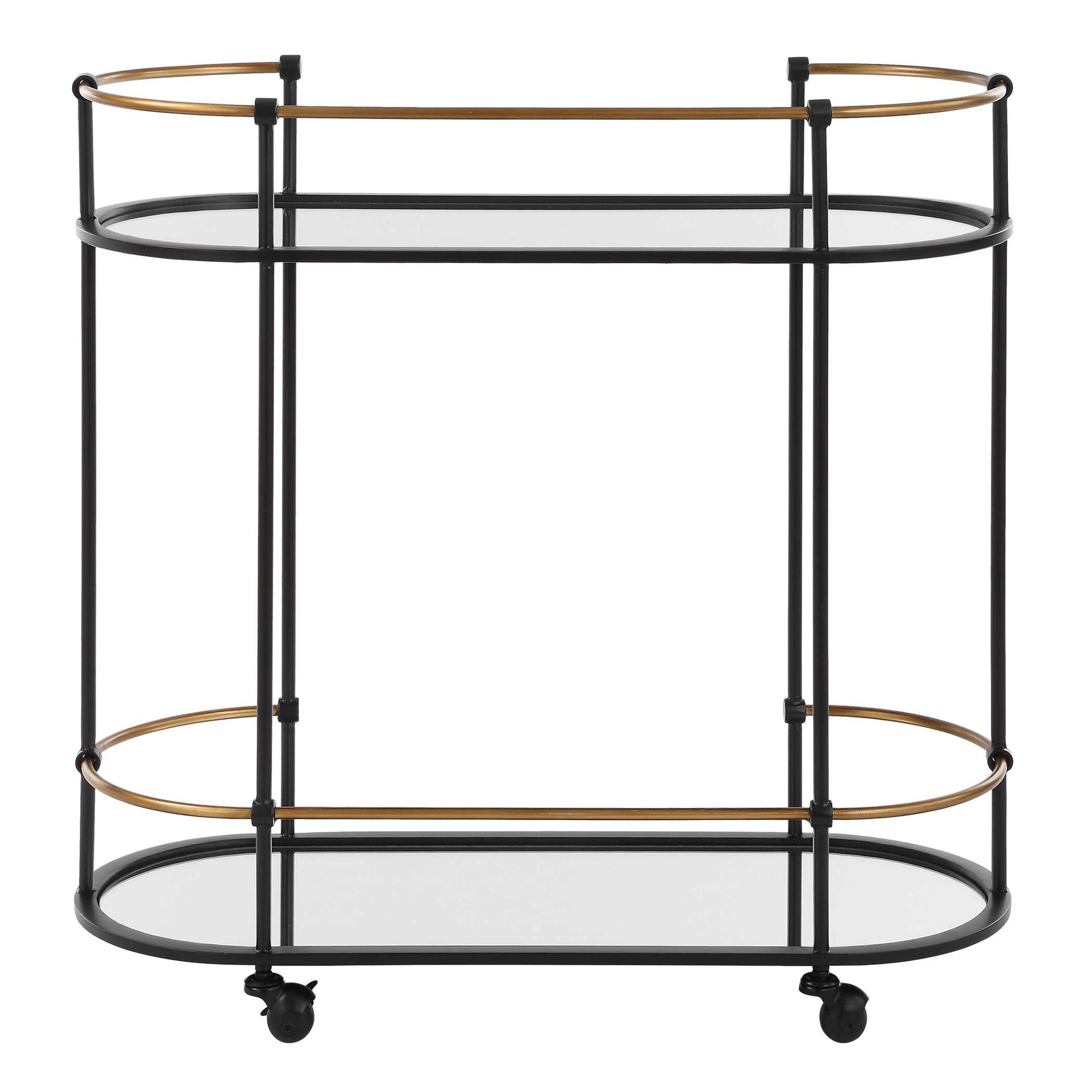 Andre Black/Brass Iron Bar Cart