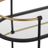 Andre Black/Brass Iron Bar Cart
