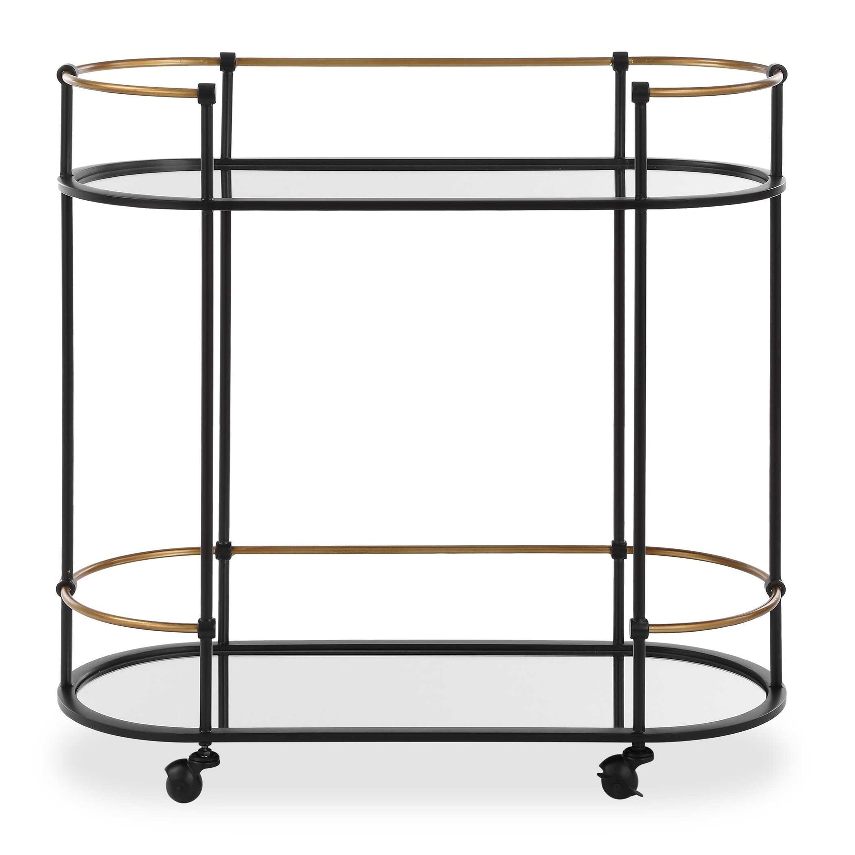 Andre Black/Brass Iron Bar Cart
