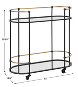 Andre Black/Brass Iron Bar Cart
