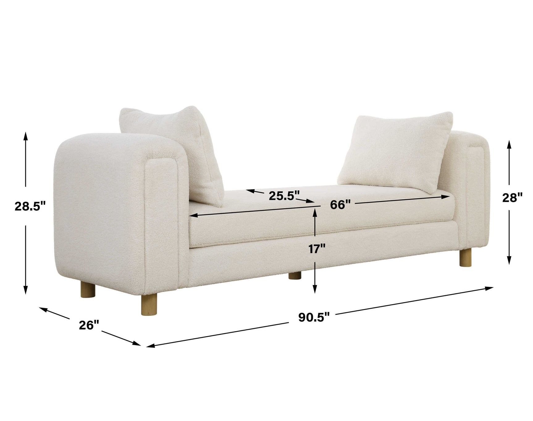 Repose Ivory Oversized Bench