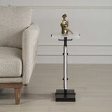 Elements Bubble Bronze/White Glass Accent Table