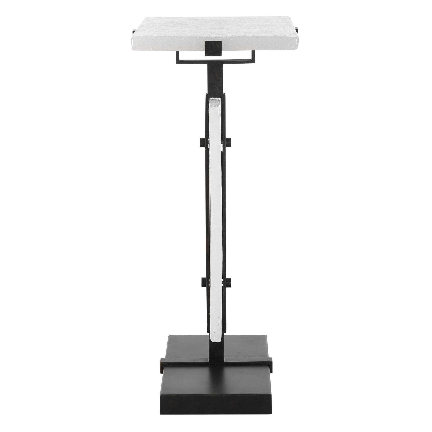 Elements Bubble Bronze/White Glass Accent Table