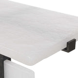 Elements Bubble Bronze/White Glass Accent Table