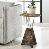 Levitate Brown Marble Accent Table