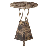 Levitate Brown Marble Accent Table