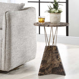 Levitate Brown Marble Accent Table