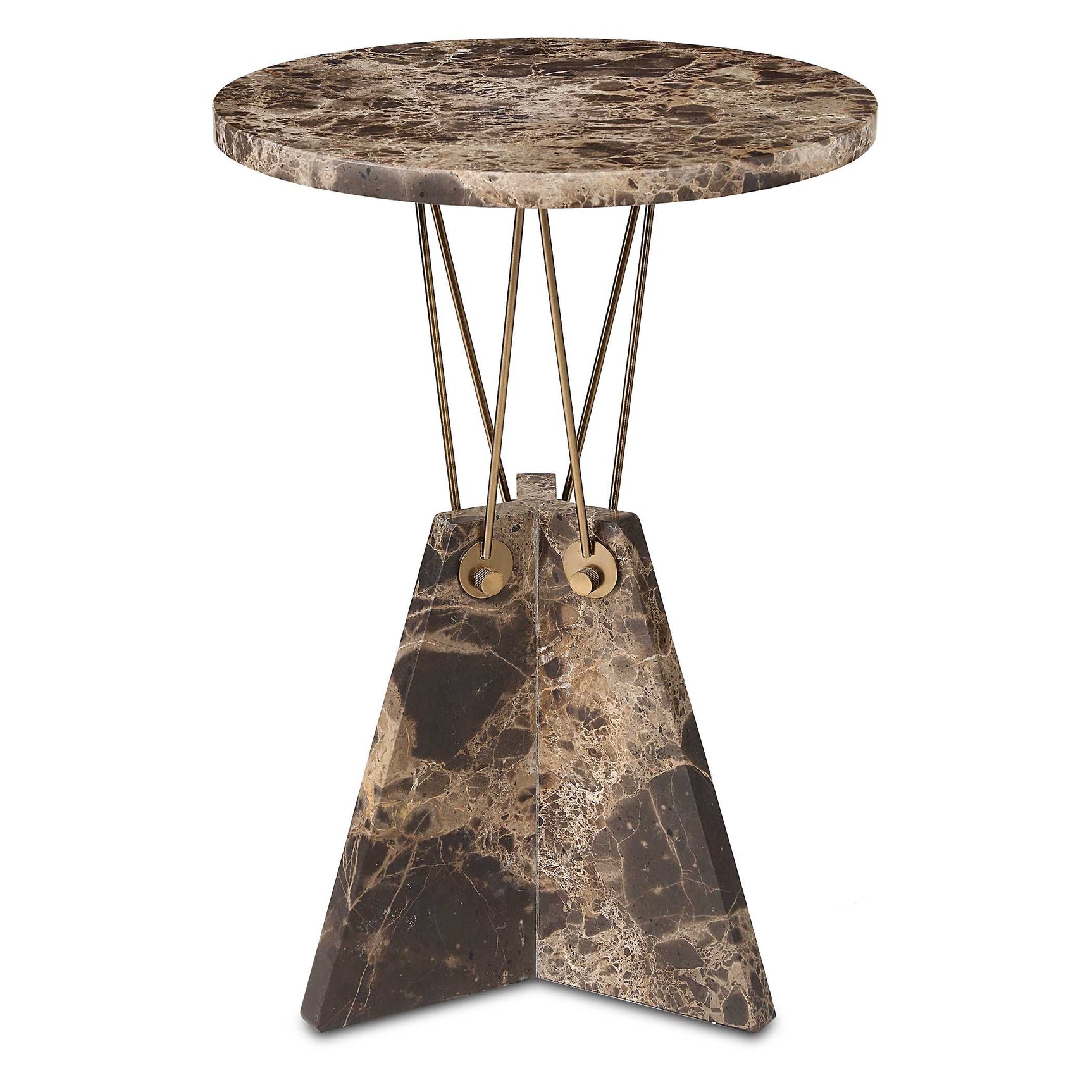 Levitate Brown Marble Accent Table