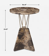 Levitate Brown Marble Accent Table