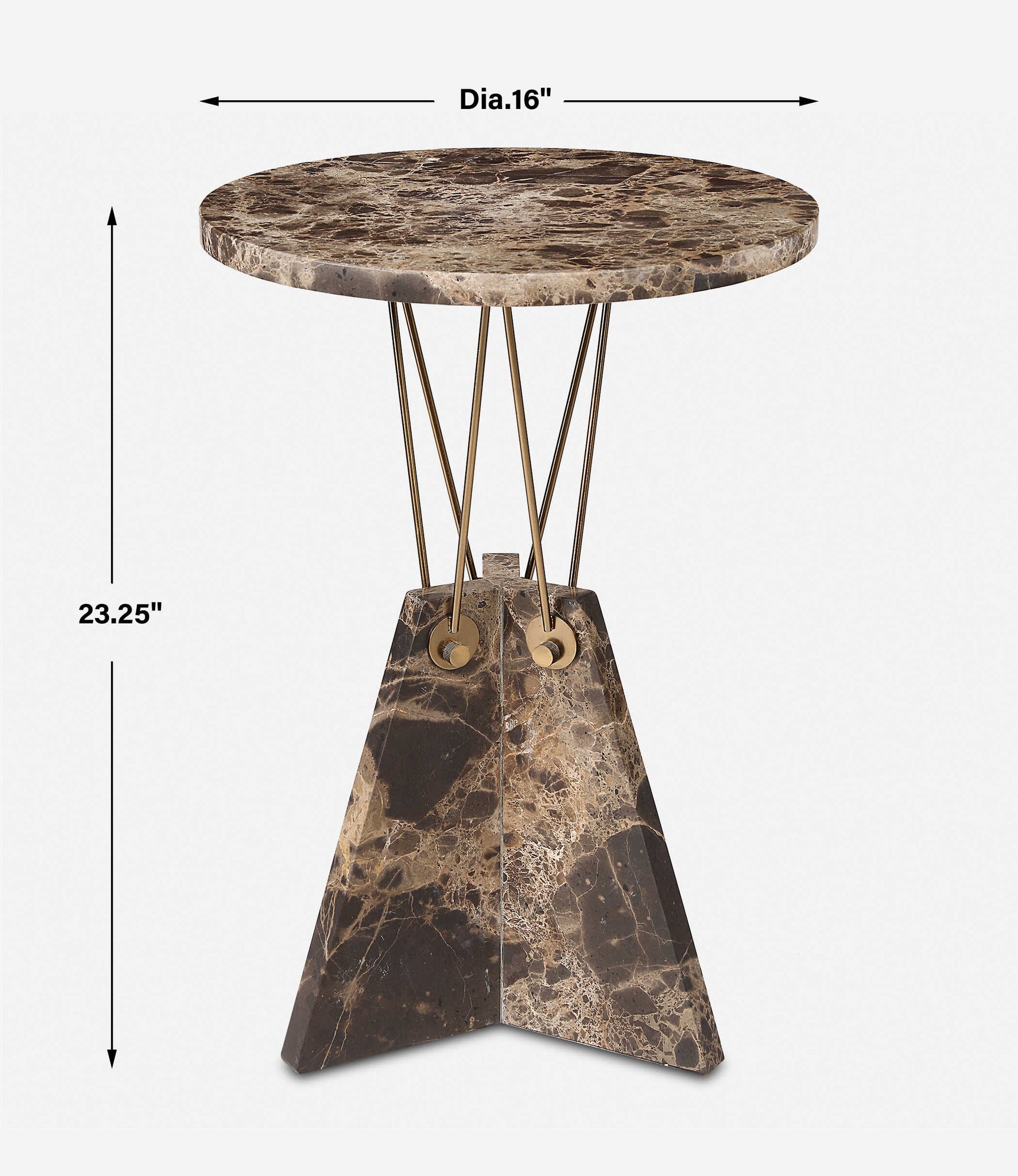 Levitate Brown Marble Accent Table