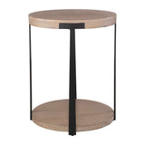 Palisade Bronze/Woodtone Natural Round Side Table