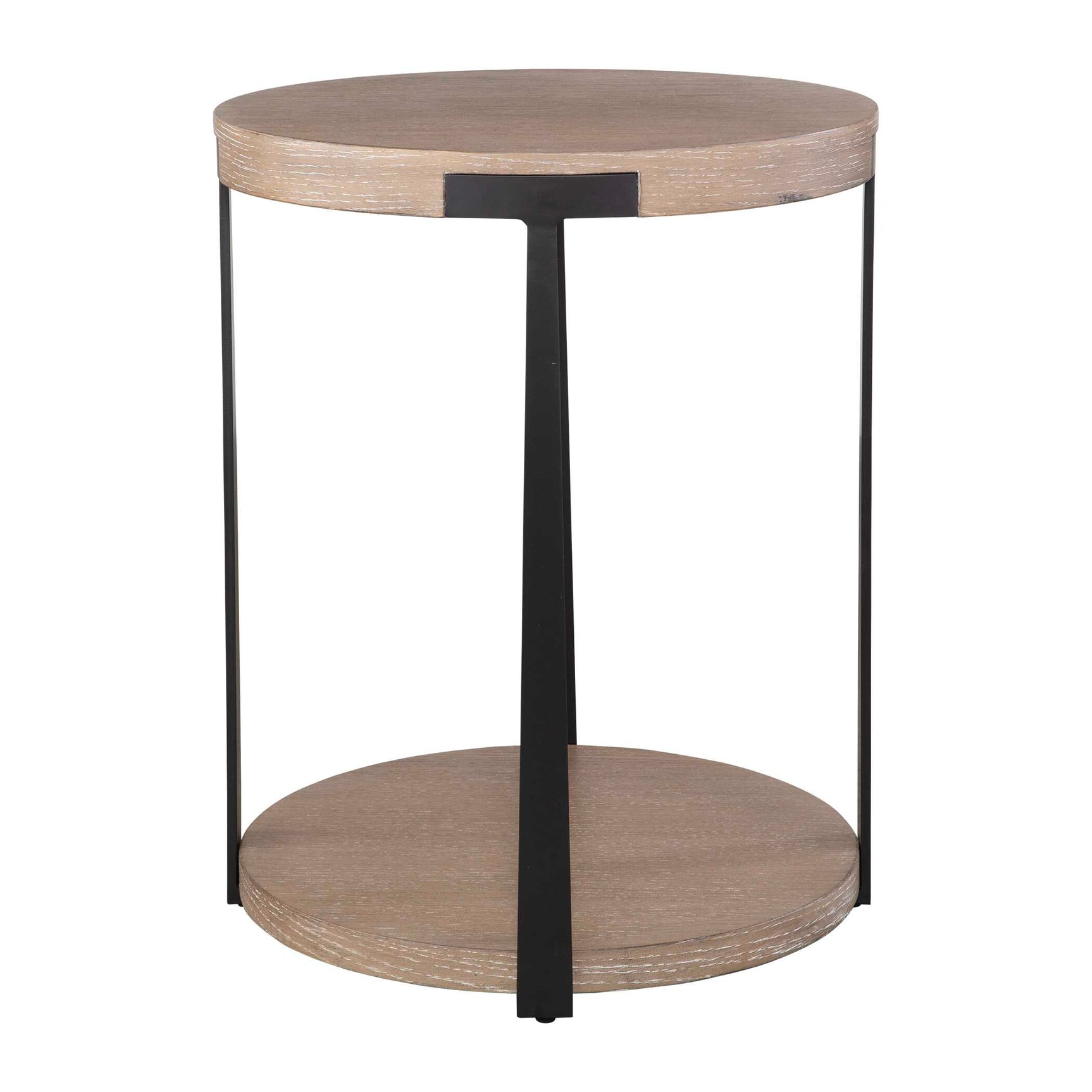 Palisade Bronze/Woodtone Natural Round Side Table