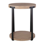 Palisade Bronze/Woodtone Natural Round Side Table