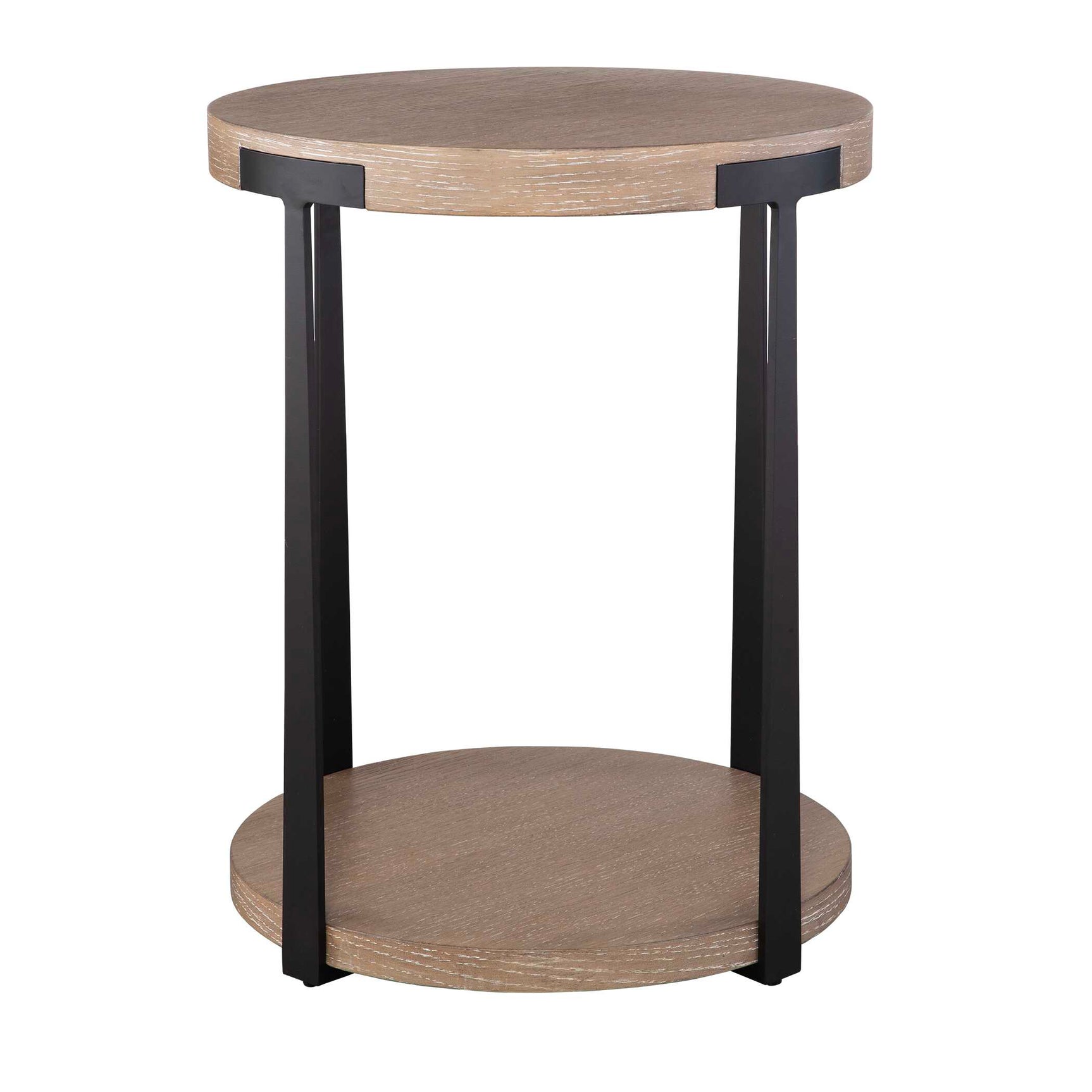 Palisade Bronze/Woodtone Natural Round Side Table