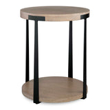 Palisade Bronze/Woodtone Natural Round Side Table