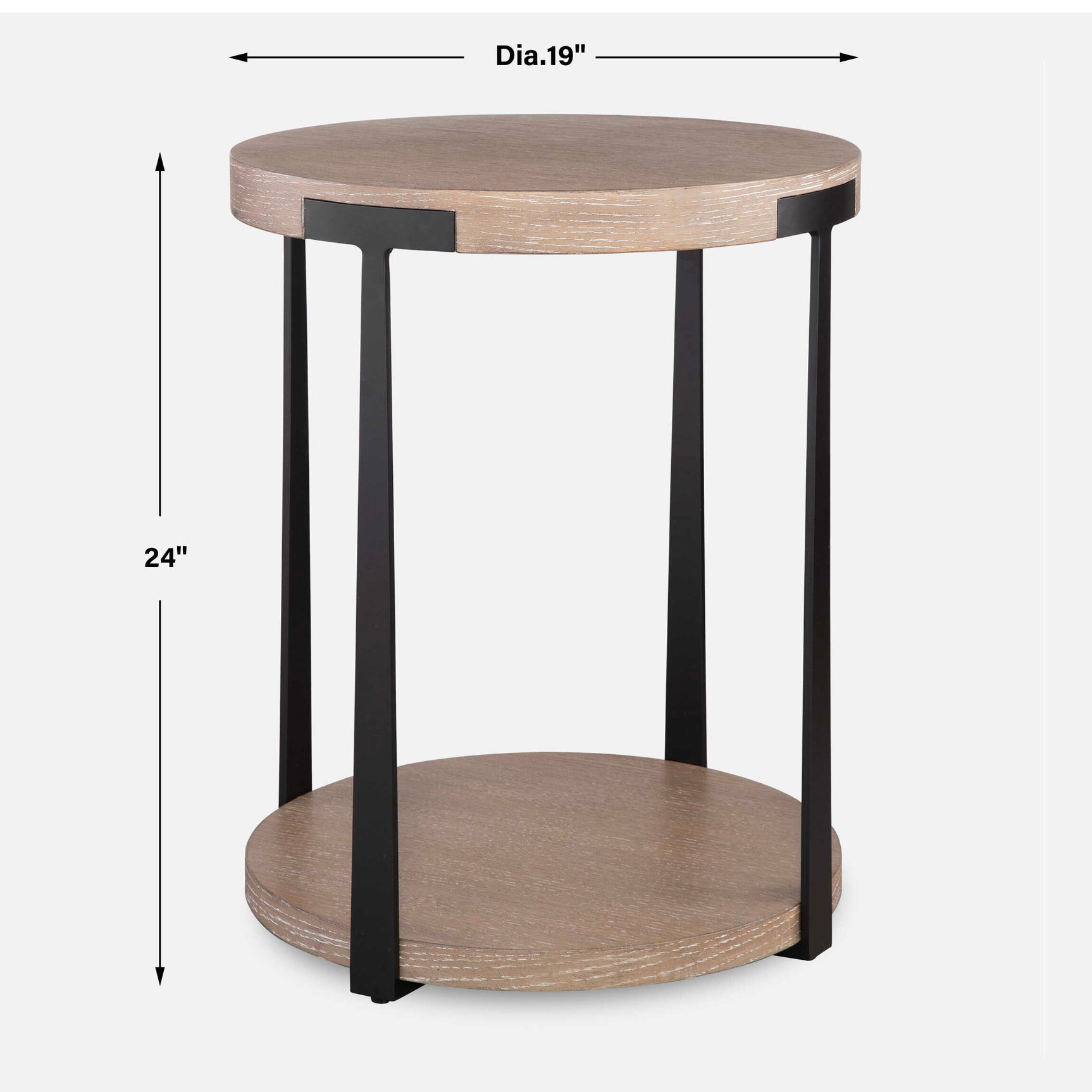 Palisade Bronze/Woodtone Natural Round Side Table