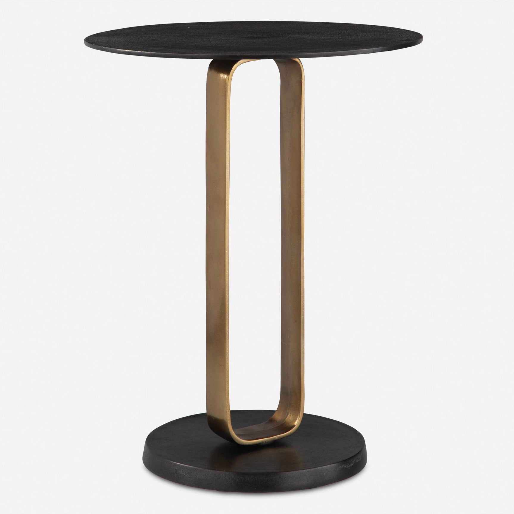 Aperture Black/Brass Accent Table