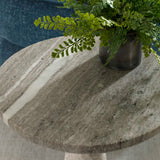 Stour Brown/White Marble Accent Table