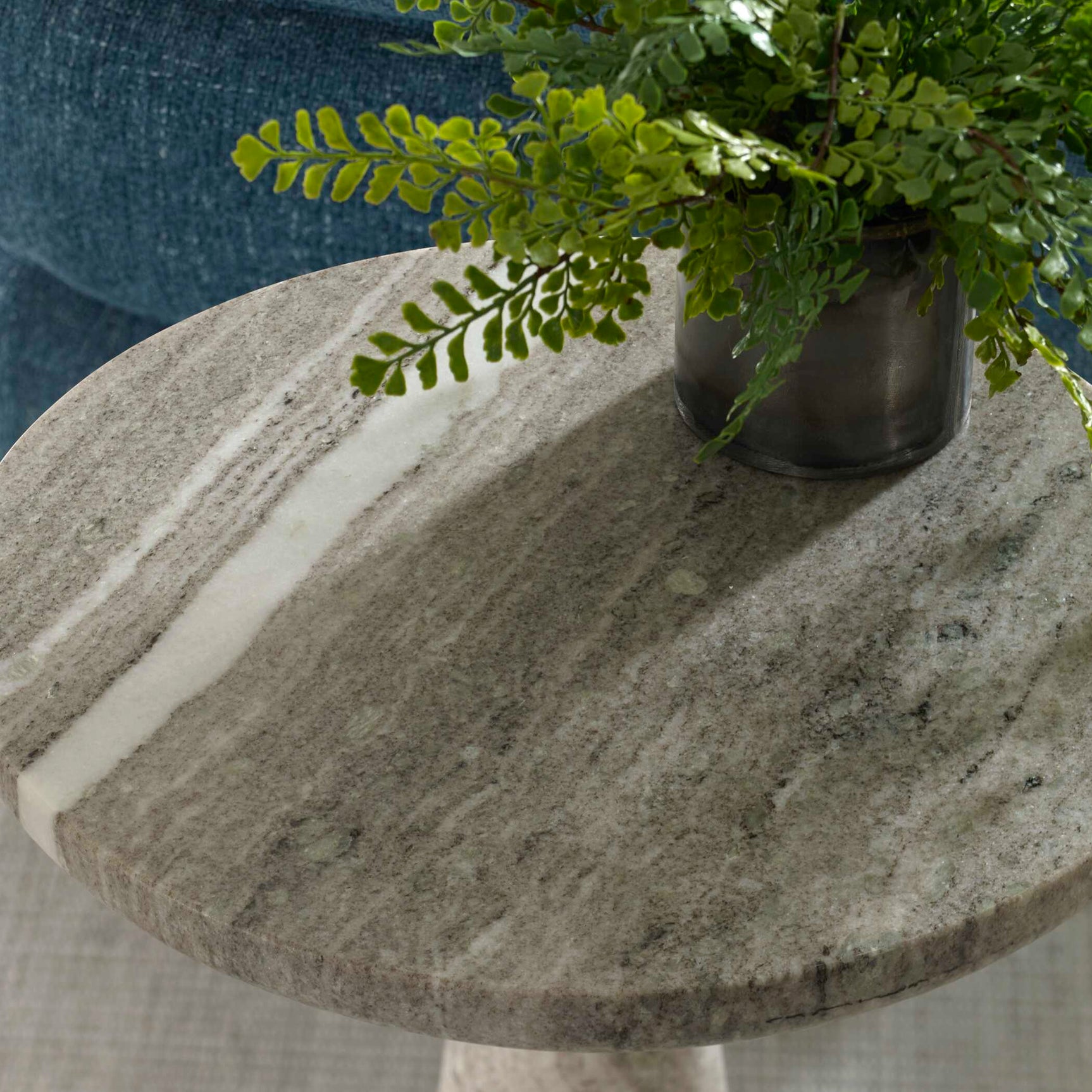 Stour Brown/White Marble Accent Table