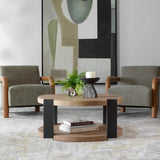 Loana Woodtone Industrial Coffee Table