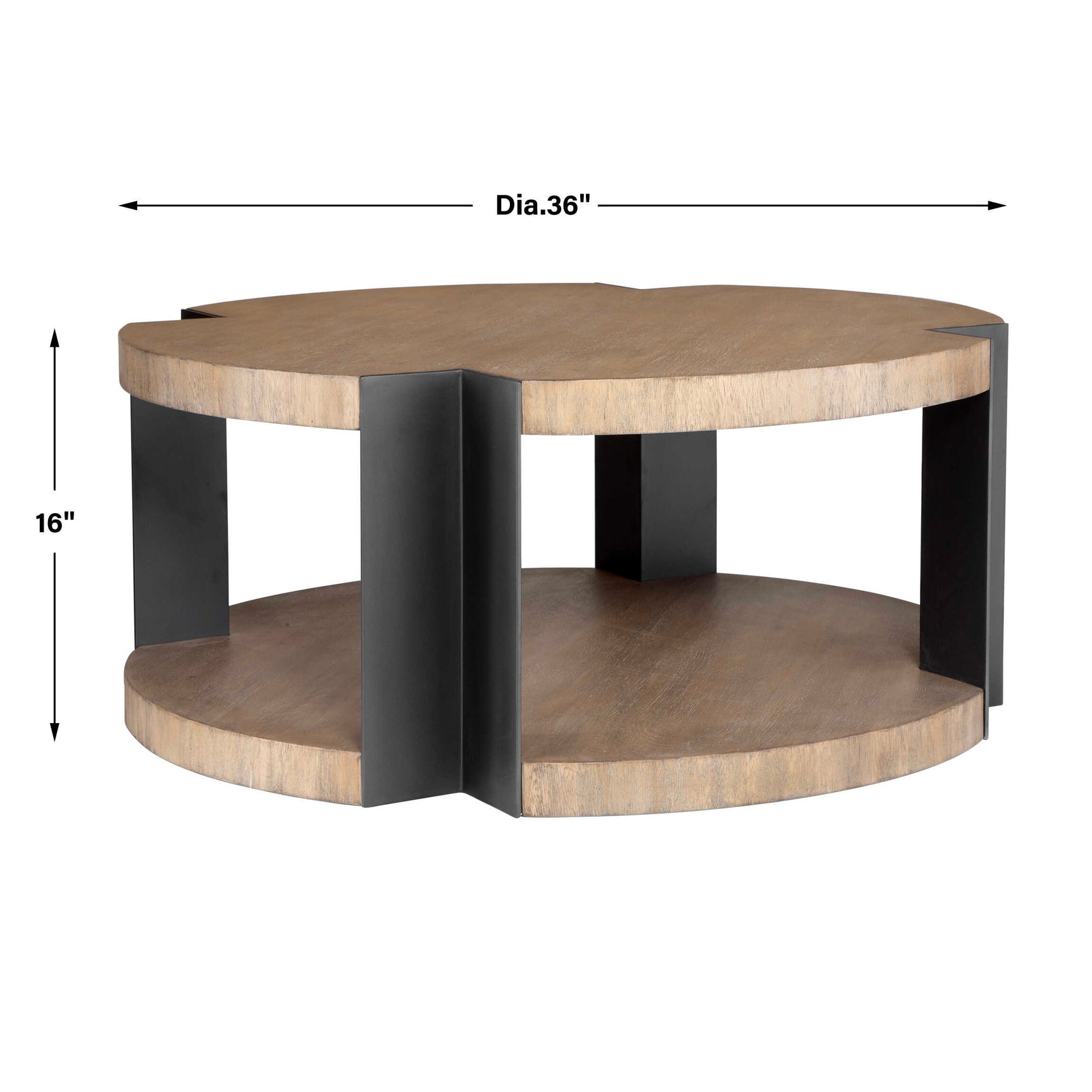 Loana Woodtone Industrial Coffee Table