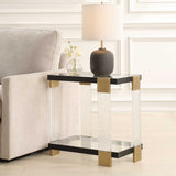 Bendena Black/Brass Modern Side Table