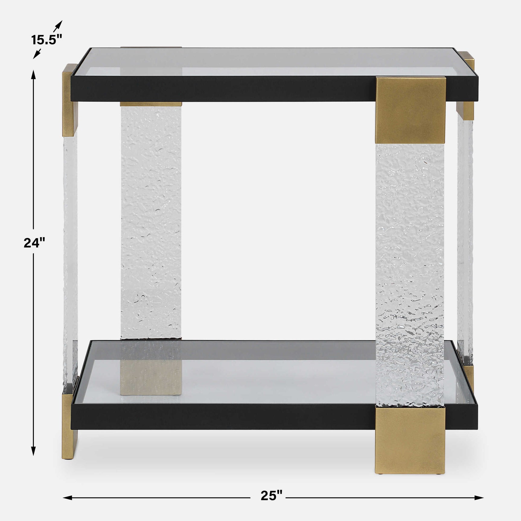 Bendena Black/Brass Modern Side Table