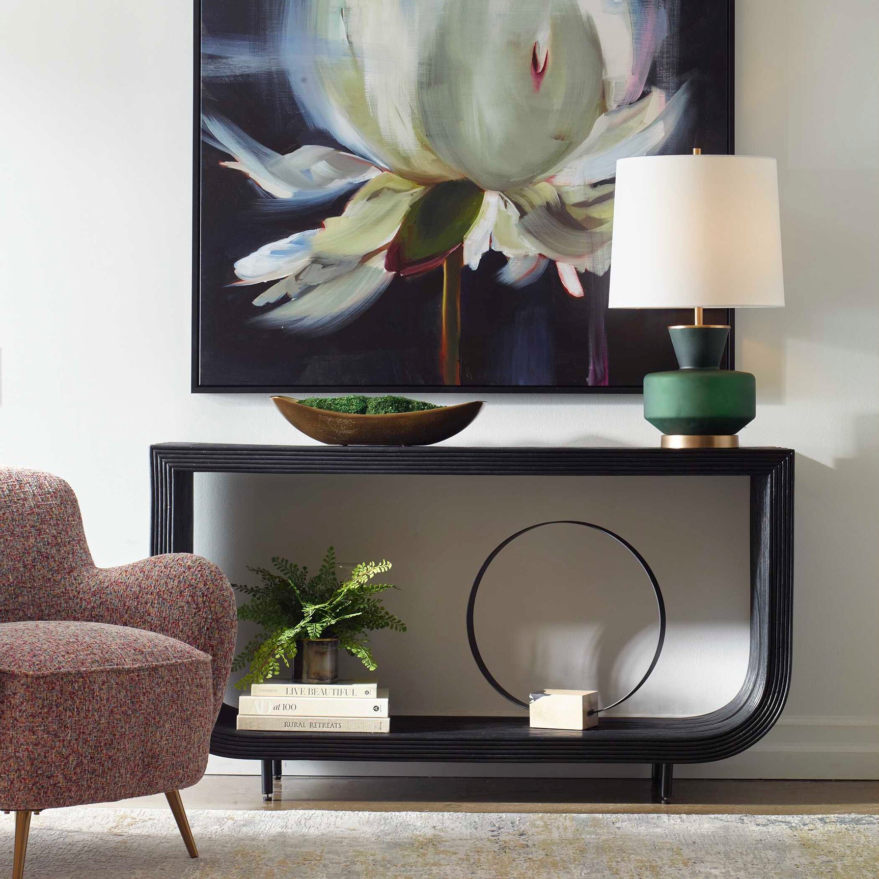 Compton Black/Woodtone Console Table
