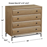 Millard Woodtone Curved 4 Drawer Chest