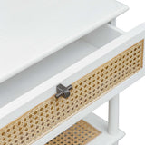 Coast White Rattan Side Table
