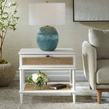 Coast White Rattan Side Table