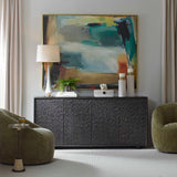 Stevenson Ebony Wood 4 Door Cabinet